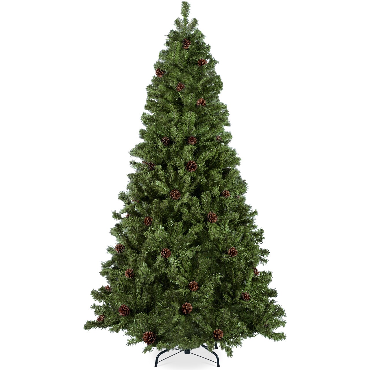 Best Choice Products Pre-Decorated Holiday Christmas Pine Tree w/ Metal Base – Green